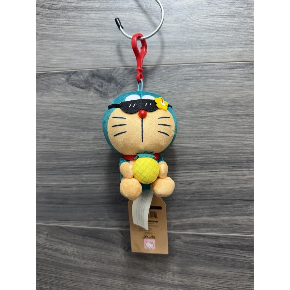 I'm Doraemon Hawaii Plush Keychain Stuffed Toy Pineapple Sunglasses Fujiko-Pro